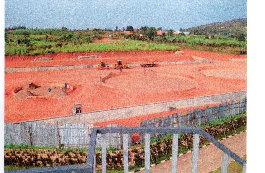 Graded tank-farm platform and ring-beam foundation under construction