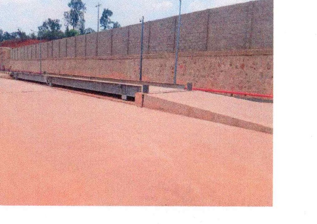 Completed weighbridge and retaining wall at a fuel depot